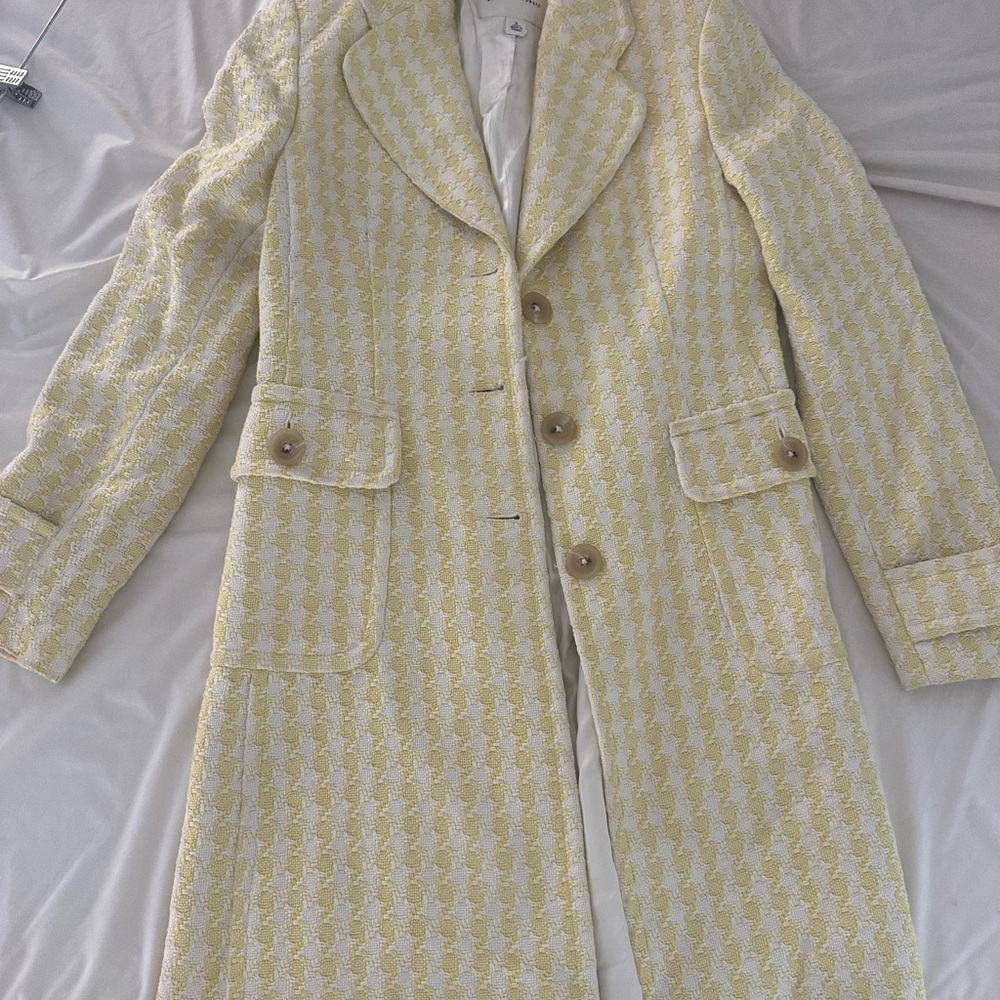 Banana Republic Yellow Houndstooth Women's Coat